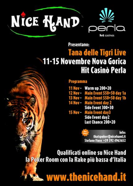 Satelliti online: qualificati al "Tana delle Tigri Live" firmato Nice Hand